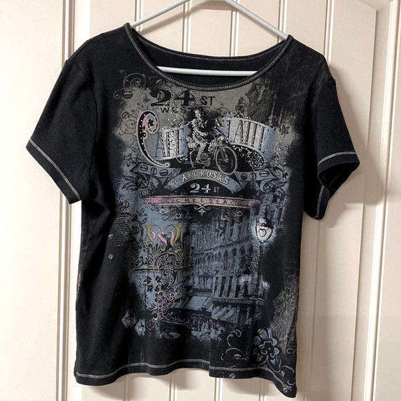 Blue Canyon Clothing Tops Blue Canyon Rare Unique Cafe Latte Black